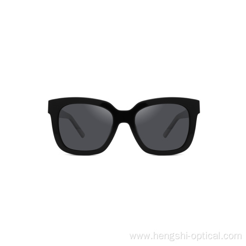 New Fashion Logo Black Polarized Beach Acetate Frame Sunglasses